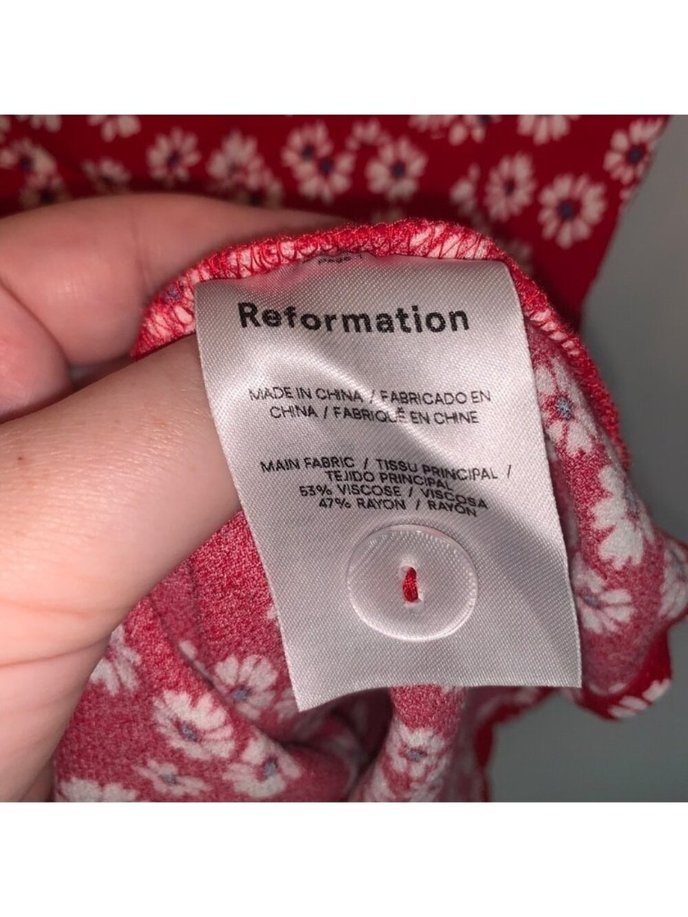 Reformation Baldwin Dress Red Daisy Print Mini Dress 4 - Picture 8 of 14